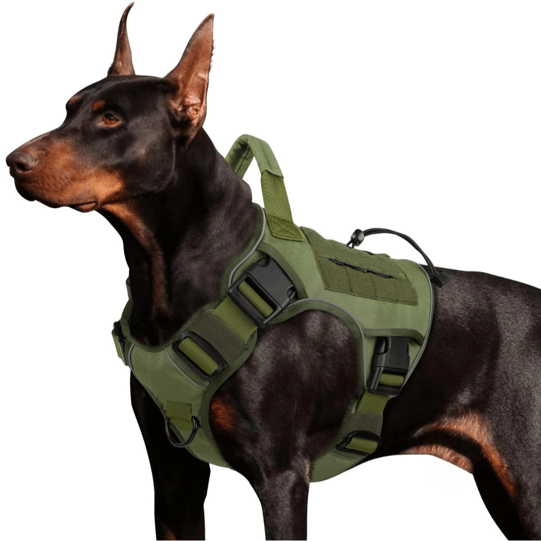 Military-Style Dog Harness Tactical Vest with Handle & No-Pull Clip 1