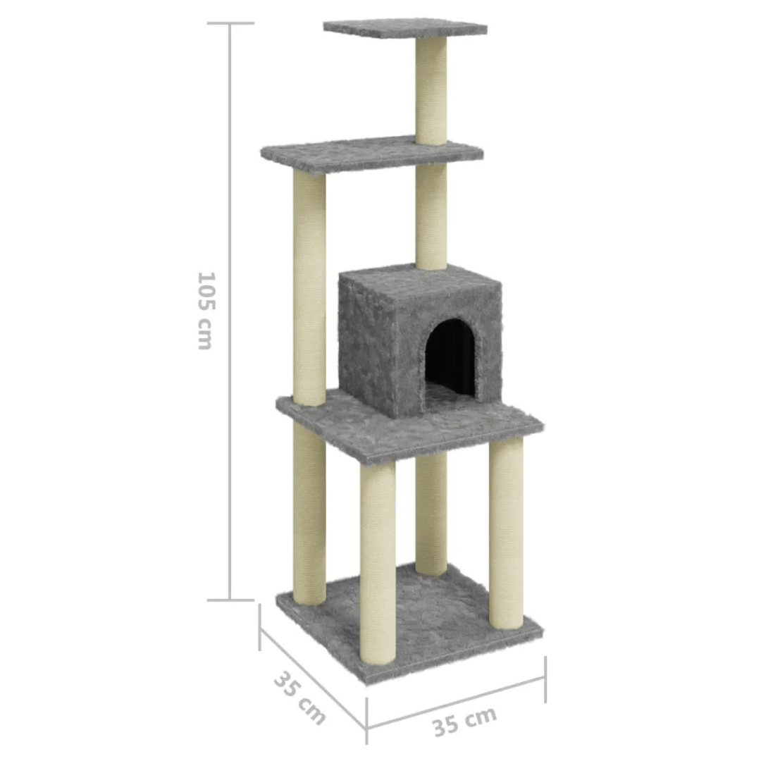 1 Metre Cat Tree Tower with Condo, Perches & Scratching Posts 6