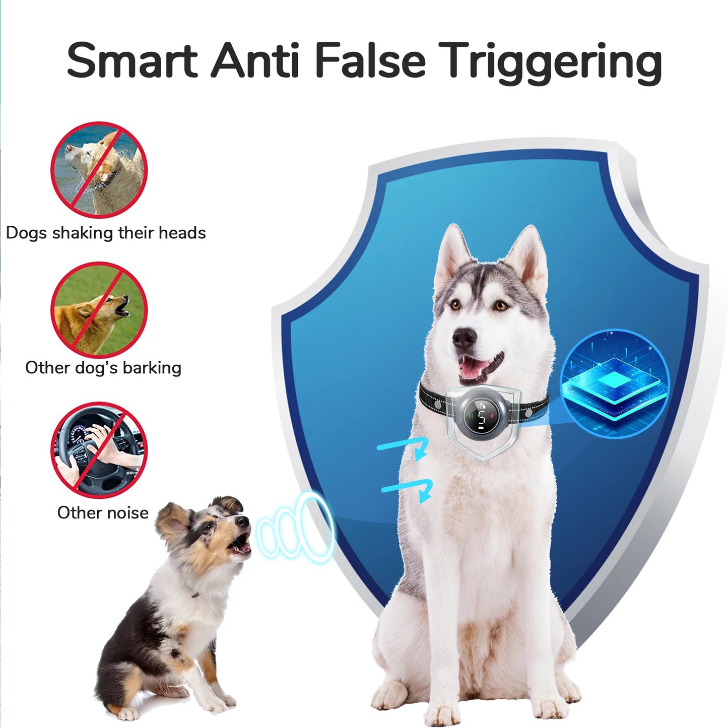 2-in-1 Automatic Anti-Bark Control & Dog Training Collar with Remote | Smart Barking Detection with Shock, Sound & Vibration