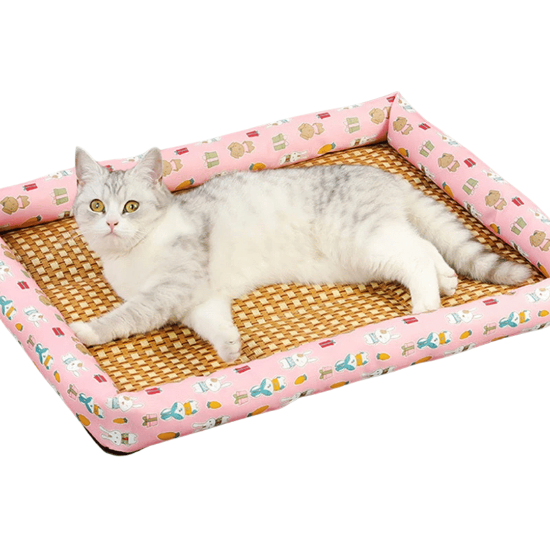 Cool-Feel Rattan Base Pet Bed for Dogs & Cats | Natural & Breathable Wicker Pet Pad 8
