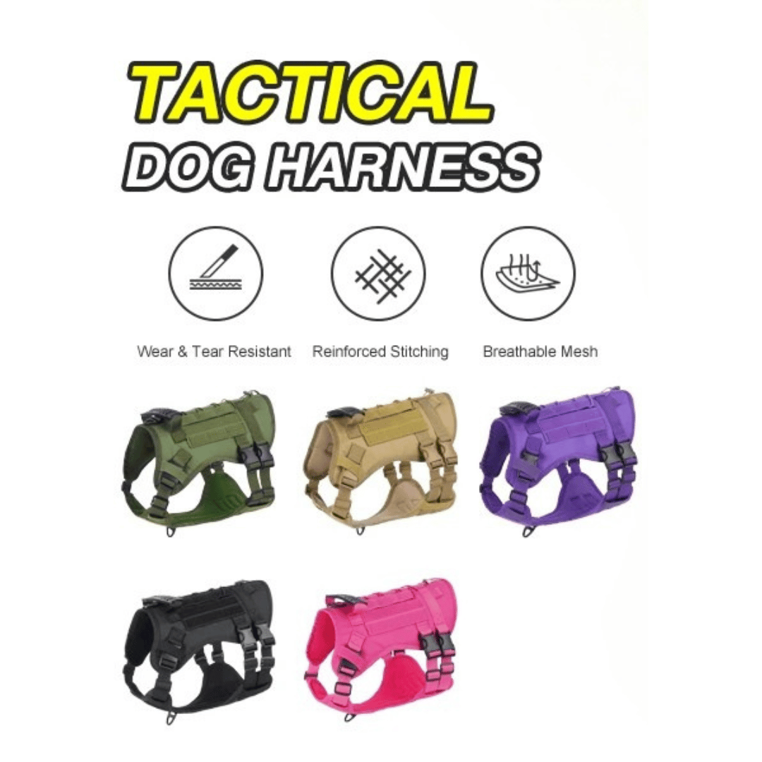 Reinforced Military-Style Dog Harness for Larger Breeds with Handle | Tactical Dog Training Vest 18