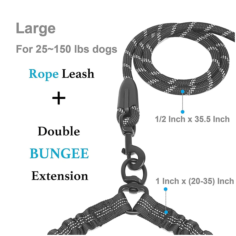 Thick & Strong Double Dog Lead with Foam Handle & Reflective Rope | Dog Leash for 2 Dogs 15