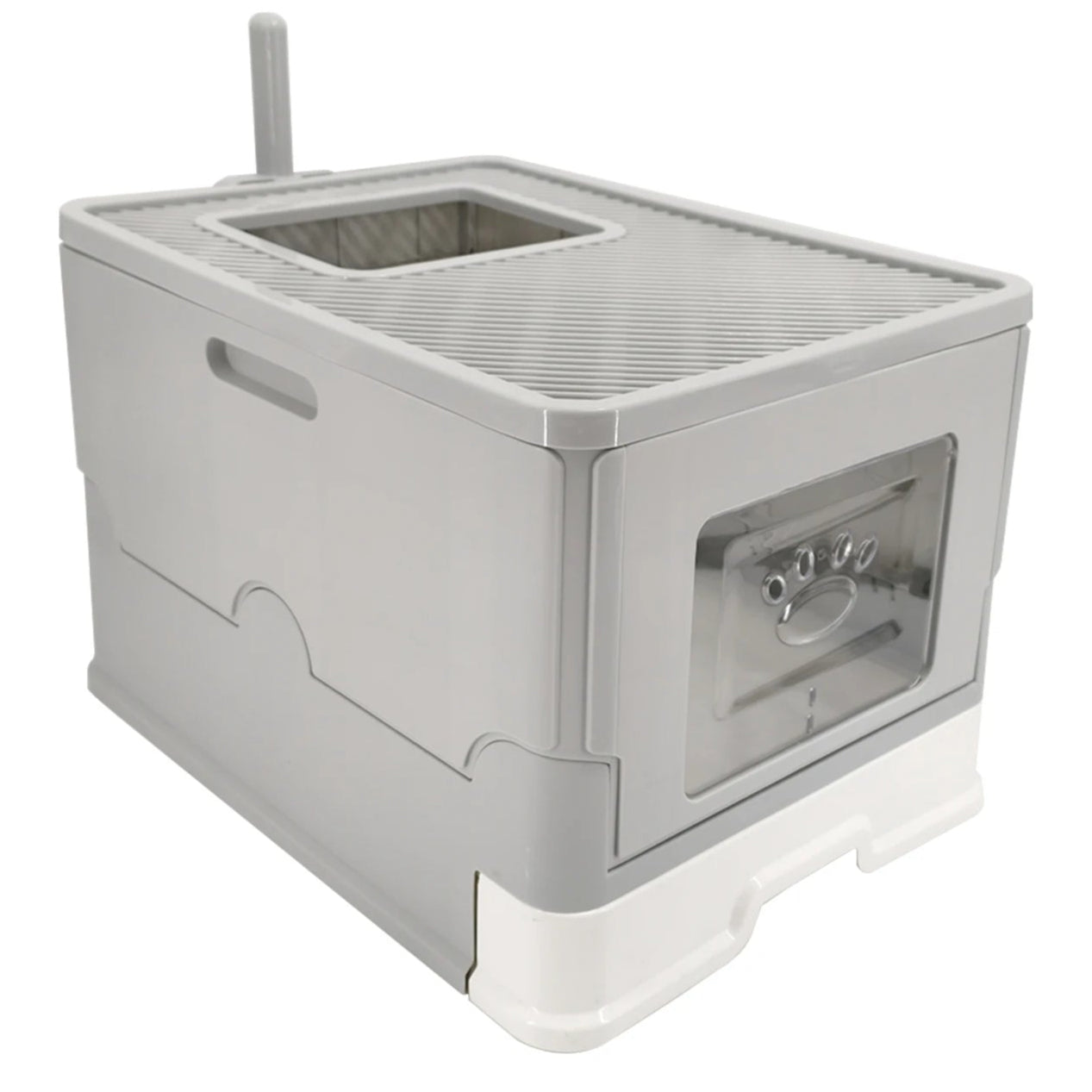 Cat Litter Box Enclosure with Double Entrance-Exit & Pull-Out Drawer Tray