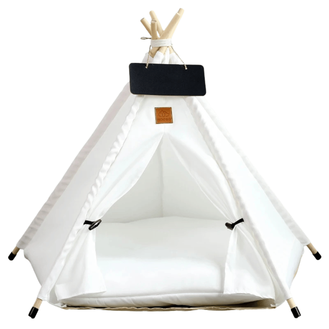 Cute Pet Bed Teepee Tent for Smaller Dogs & Cats with Washable Comfy Cushion