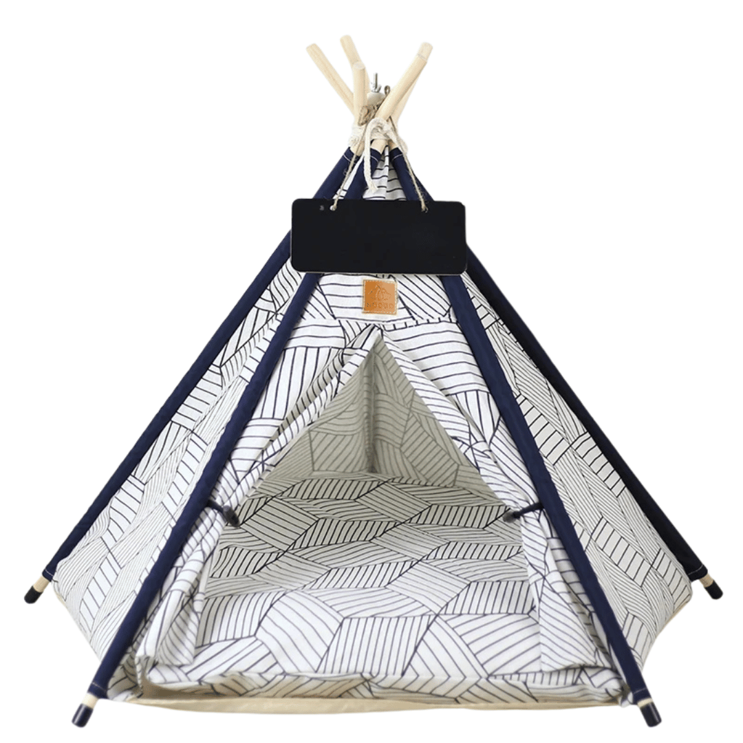 Cute Pet Bed Teepee Tent for Smaller Dogs & Cats with Washable Comfy Cushion