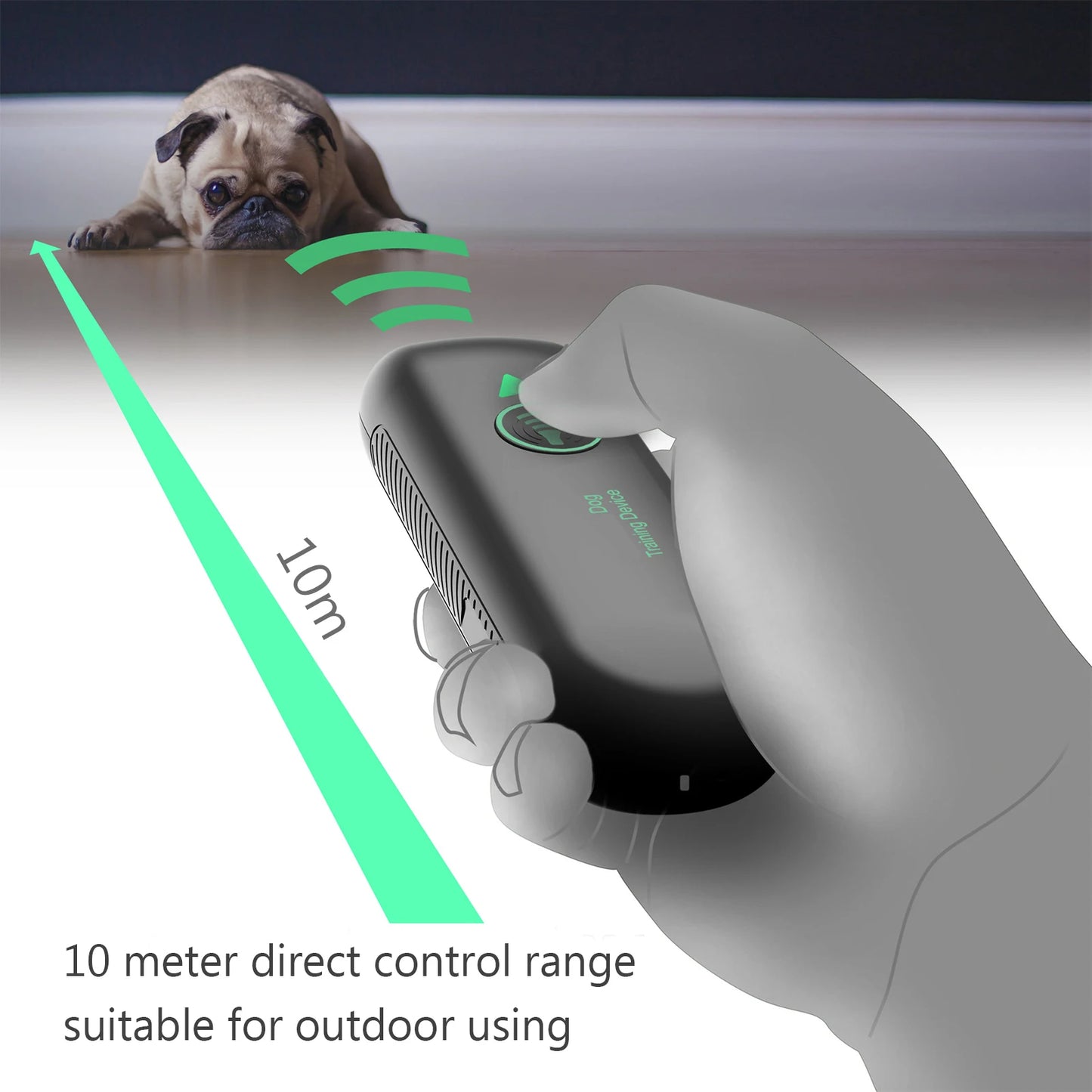 Compact Handheld Ultrasonic Dog Bark Controller with 10m Range | USB-C Rechargeable 4