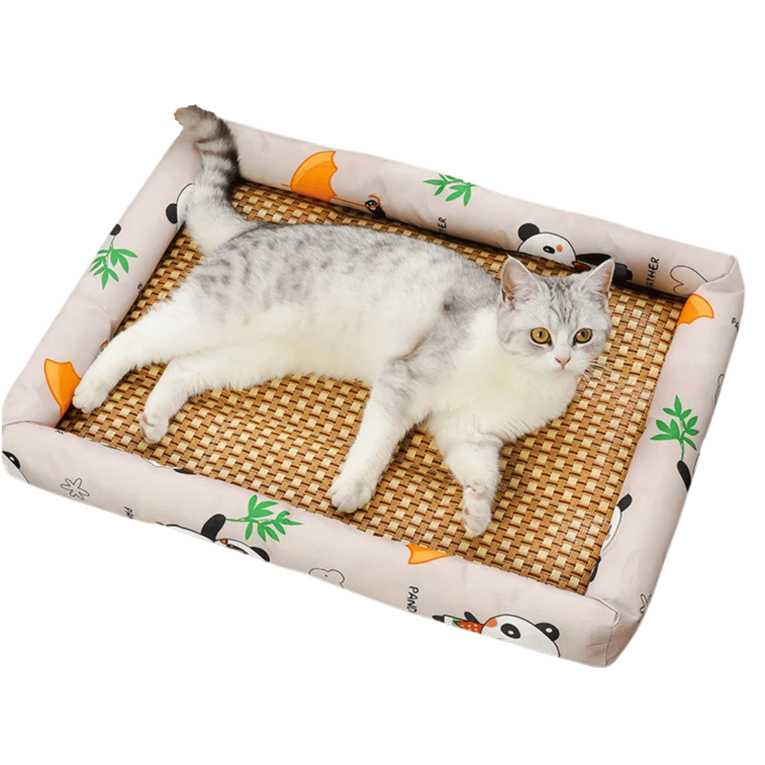 Cool-Feel Rattan Base Pet Bed for Dogs & Cats | Natural & Breathable Wicker Pet Pad 9