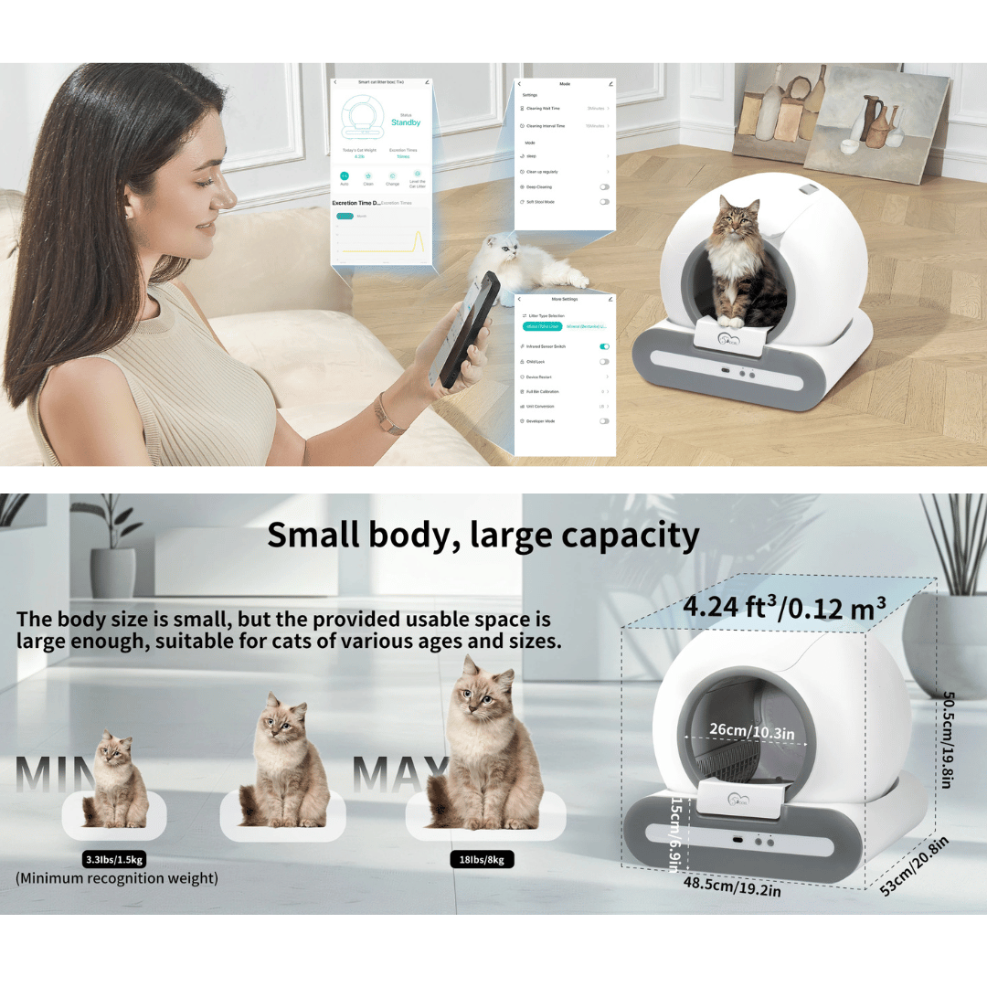 Automatic Cat Litter Box with Self-Cleaning & Smart App Control 9