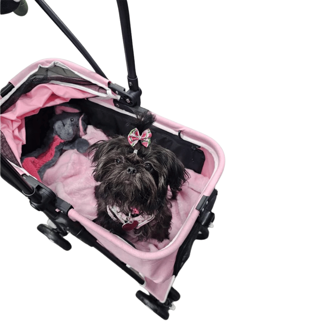Spacious & Foldable Dog Stroller with Storage Basket 5