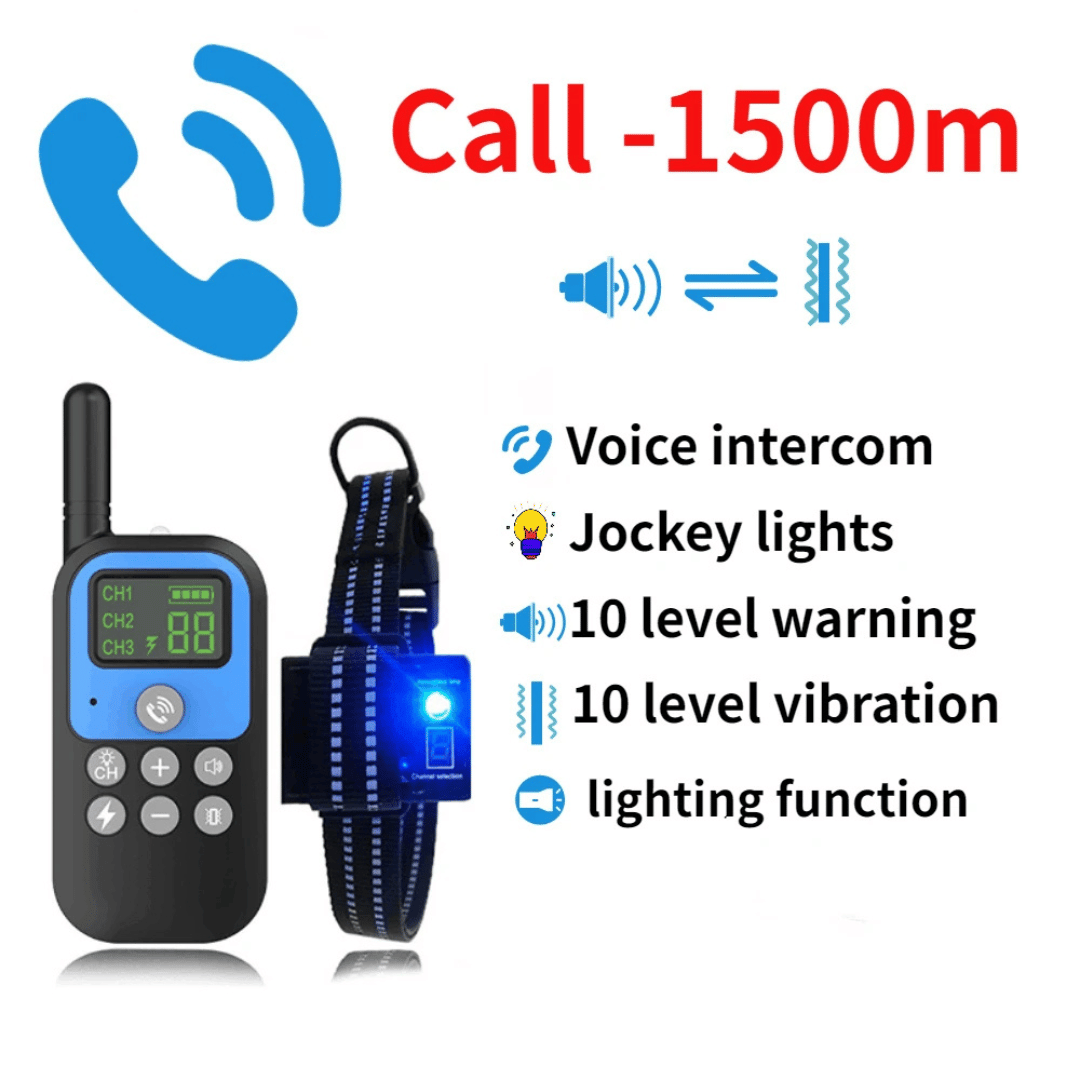 1500m Walkie-Talkie Dog Training Collar for Voice Intercom Control 11