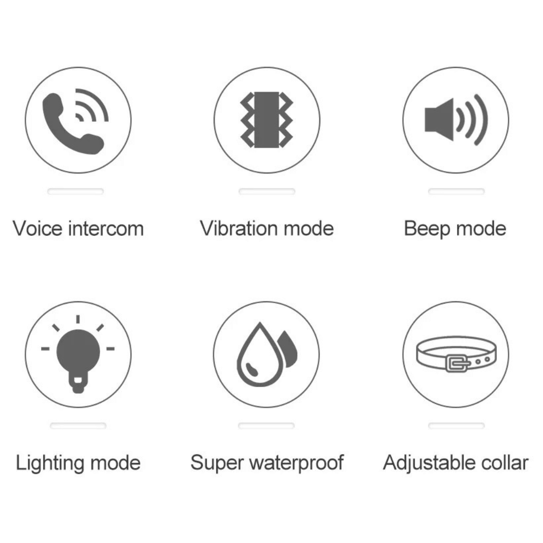 1500m Walkie-Talkie Dog Training Collar for Voice Intercom Control 3