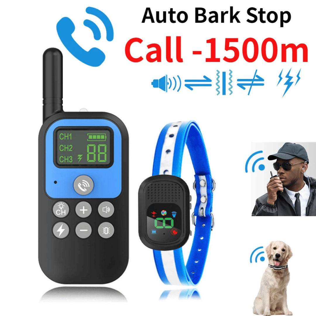 1500m Walkie-Talkie Dog Training Collar for Voice Intercom Control 9