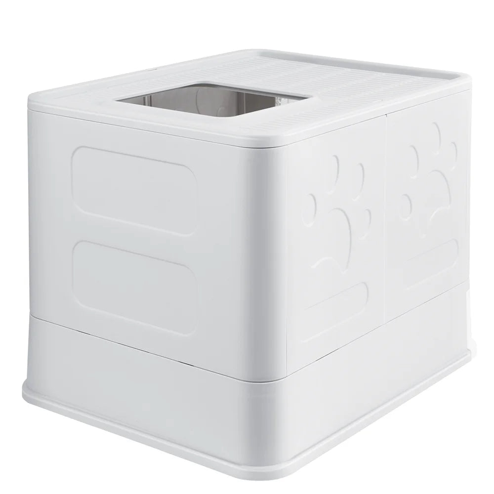 Front & Top Entry Enclosed Cat Litter Box with Drawer Tray & Scoop 10