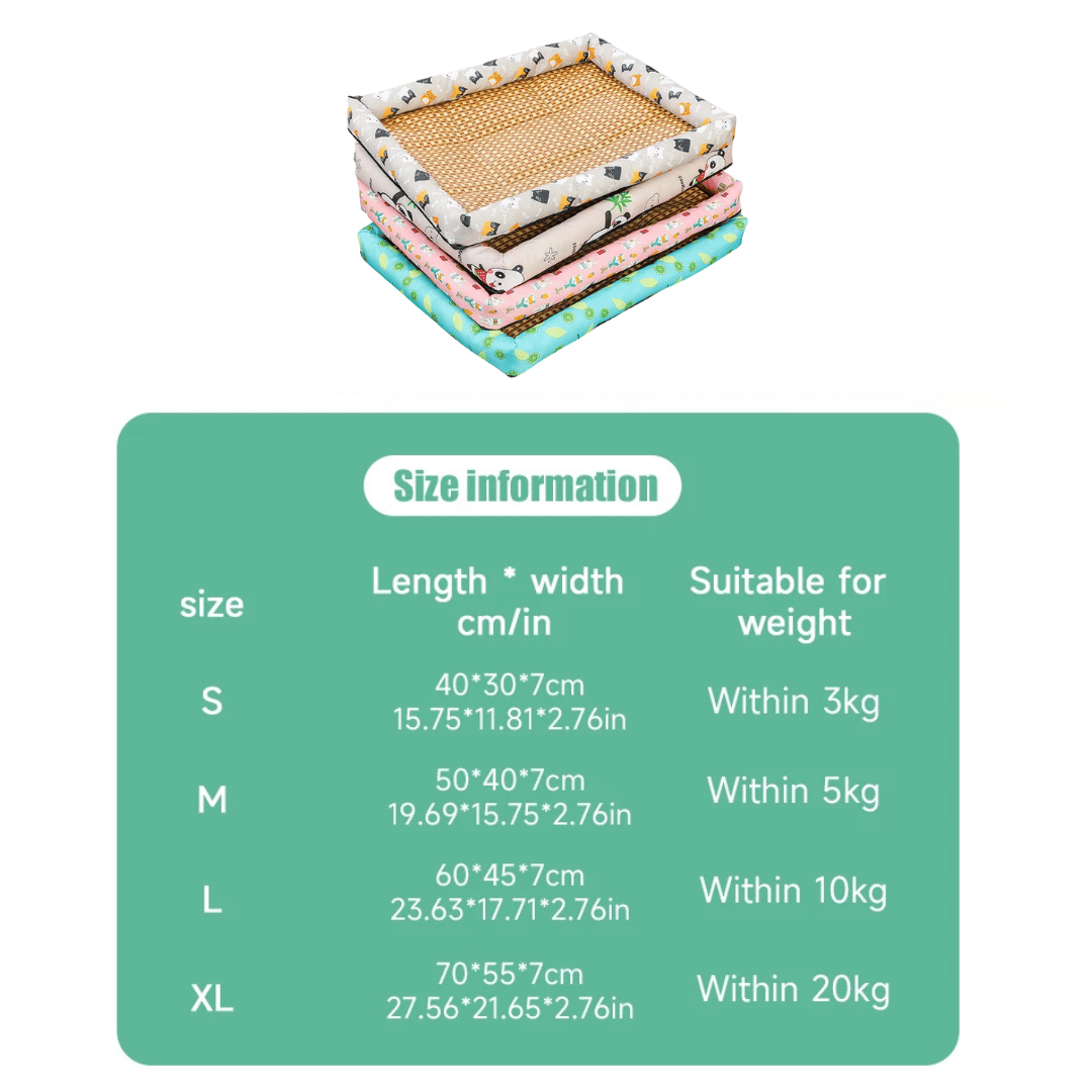Cool-Feel Rattan Base Pet Bed for Dogs & Cats | Natural & Breathable Wicker Pet Pad 14