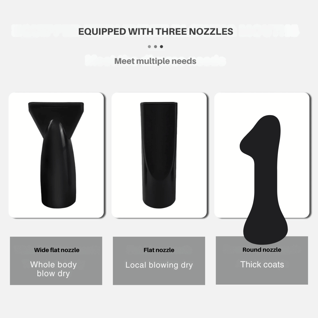 Low-Noise Dog Hairdryer with Temperature Control & Changeable Nozzles | Compact & Portable 2800W Blow Dryer for Dog Grooming 7