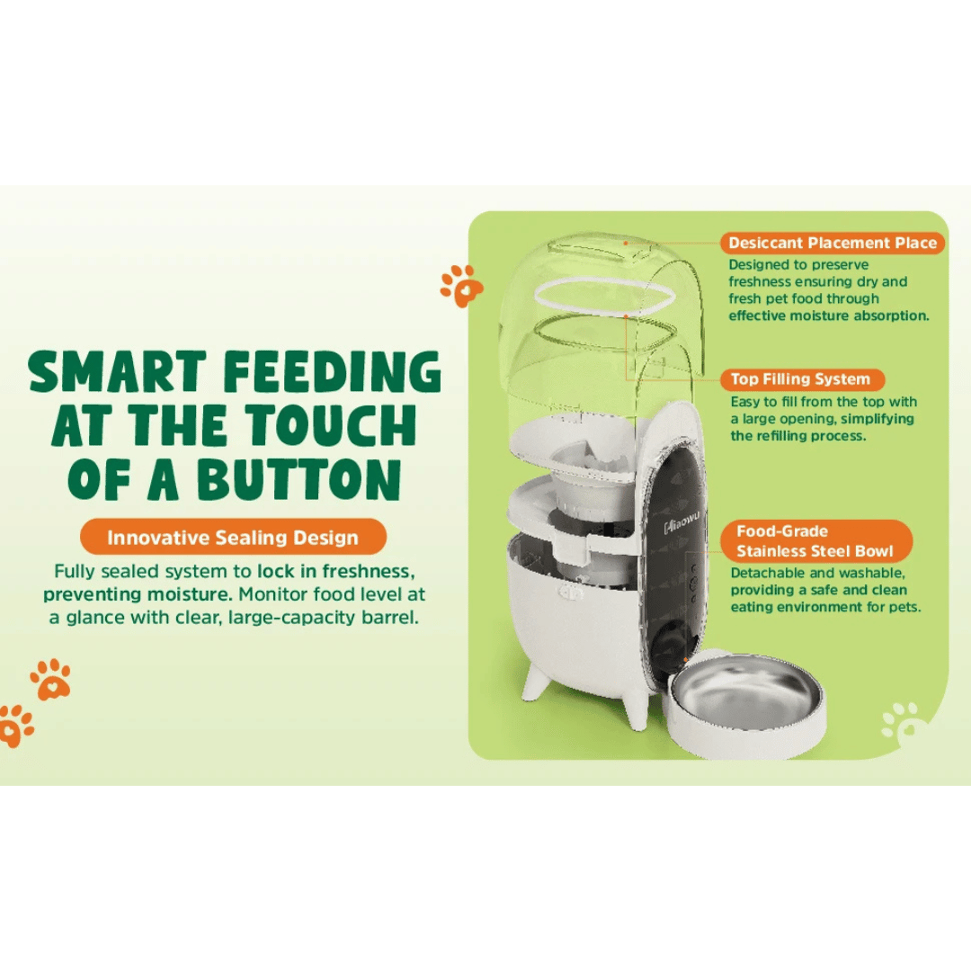 WiFi Connected Automatic Cat Feeder with Smart App Control, Stats & Voice Recorder | Up to 15 Portions / 6 Meals per Day 8