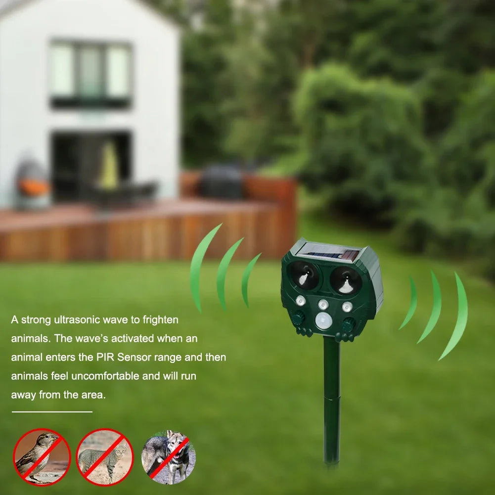 Solar-Powered Ultrasonic Animal Deterrent to Repel Birds, Rodents & Unwanted Cats From Your Garden 5