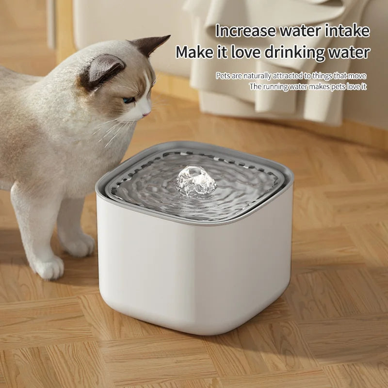 3L Cube Automatic Cat Water Fountain | Low-Noise & USB Rechargeable