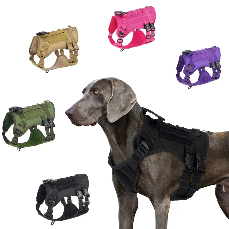 Reinforced Military-Style Dog Harness for Larger Breeds with Handle | Tactical Dog Training Vest 2
