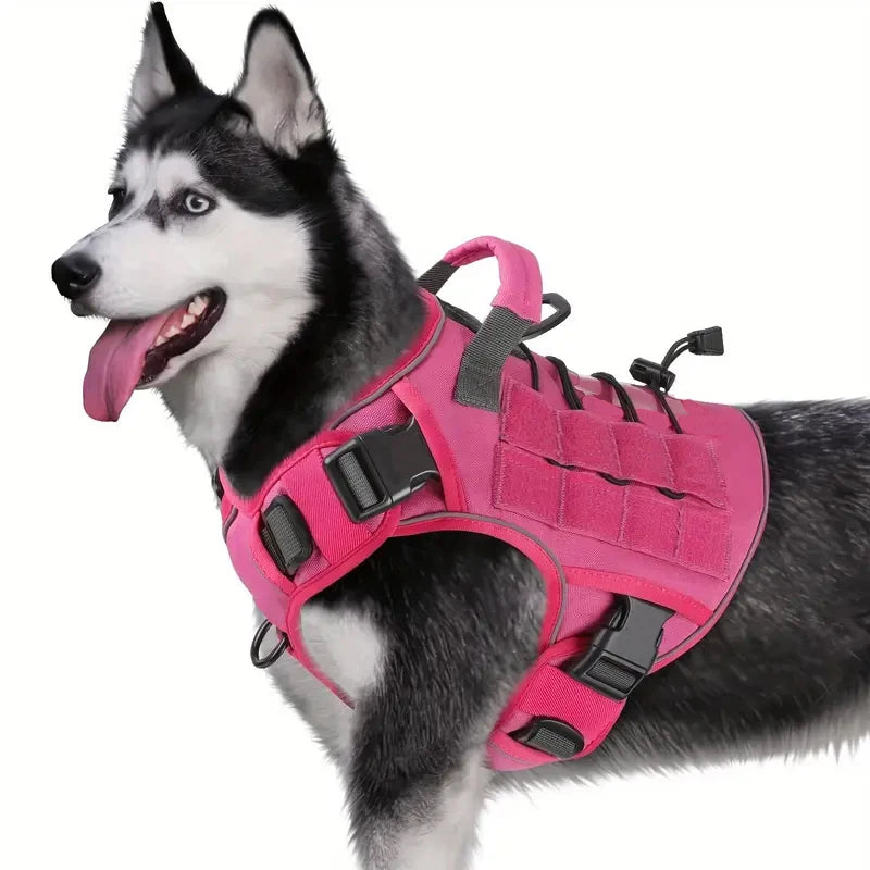Military-Style Dog Harness Tactical Vest with Handle & No-Pull Clip 9