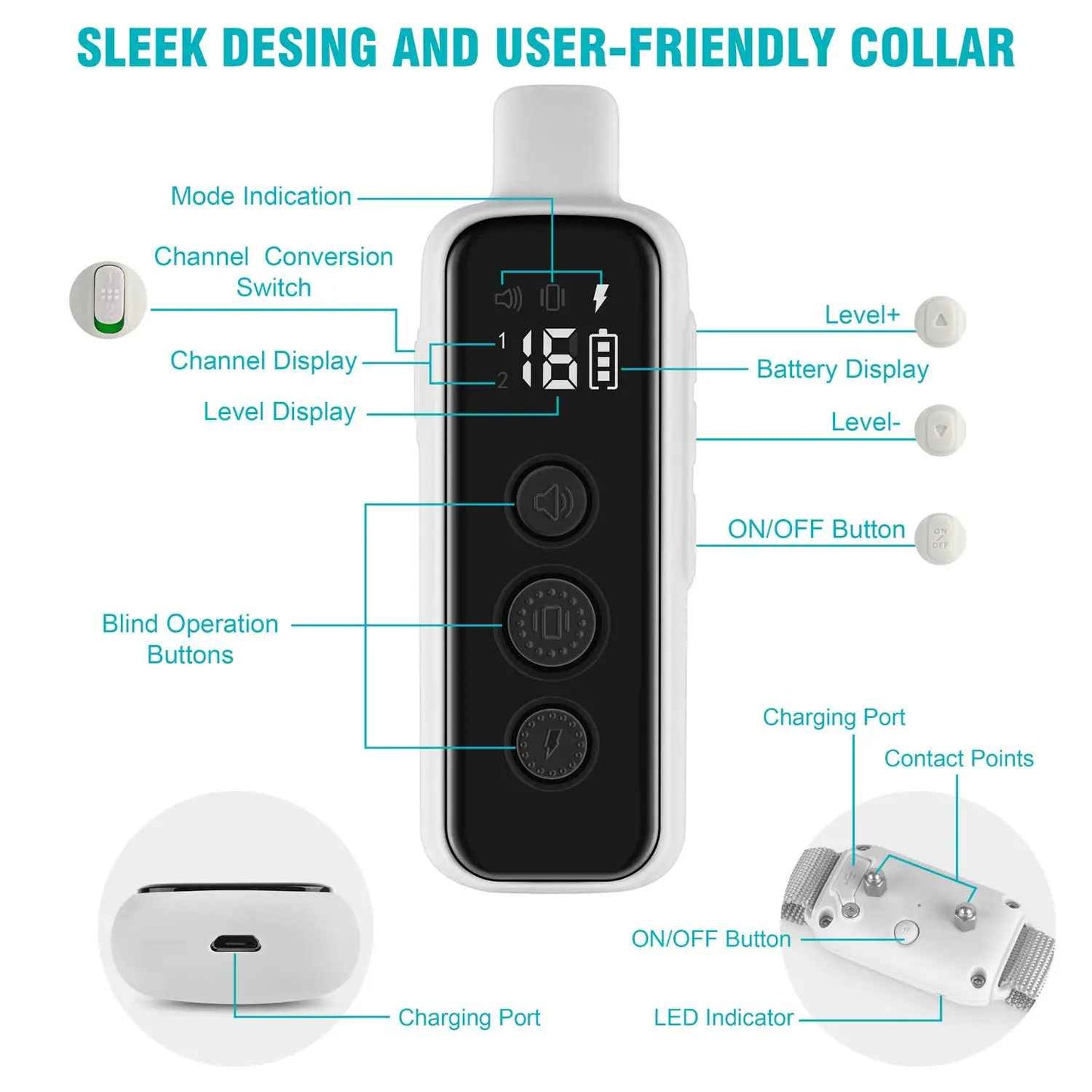 300m Dog Training Collar & Remote for Sound, Vibration & Safe-Shock Control 7
