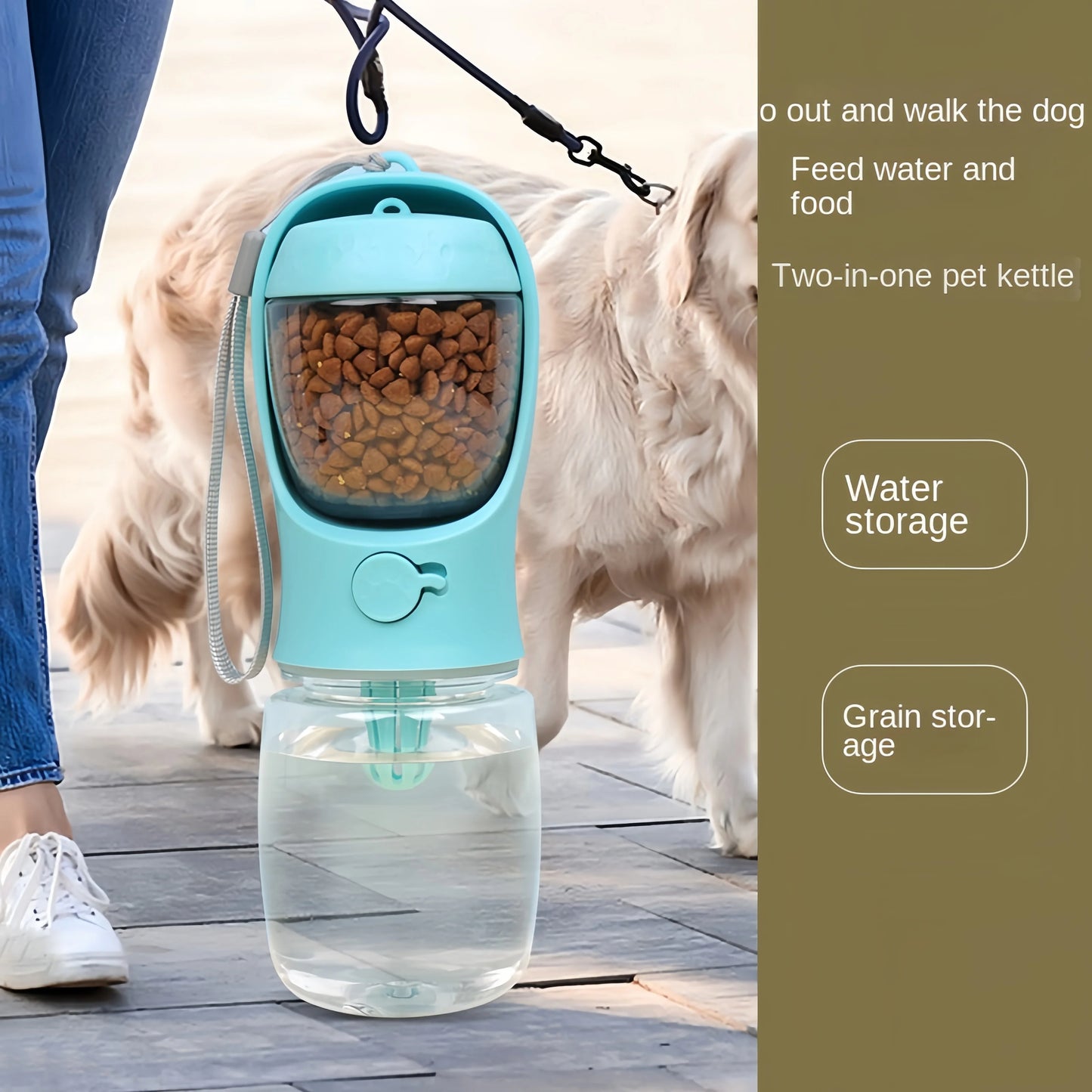 2-In-1 Portable Dog Water Bottle & Food Storage Container