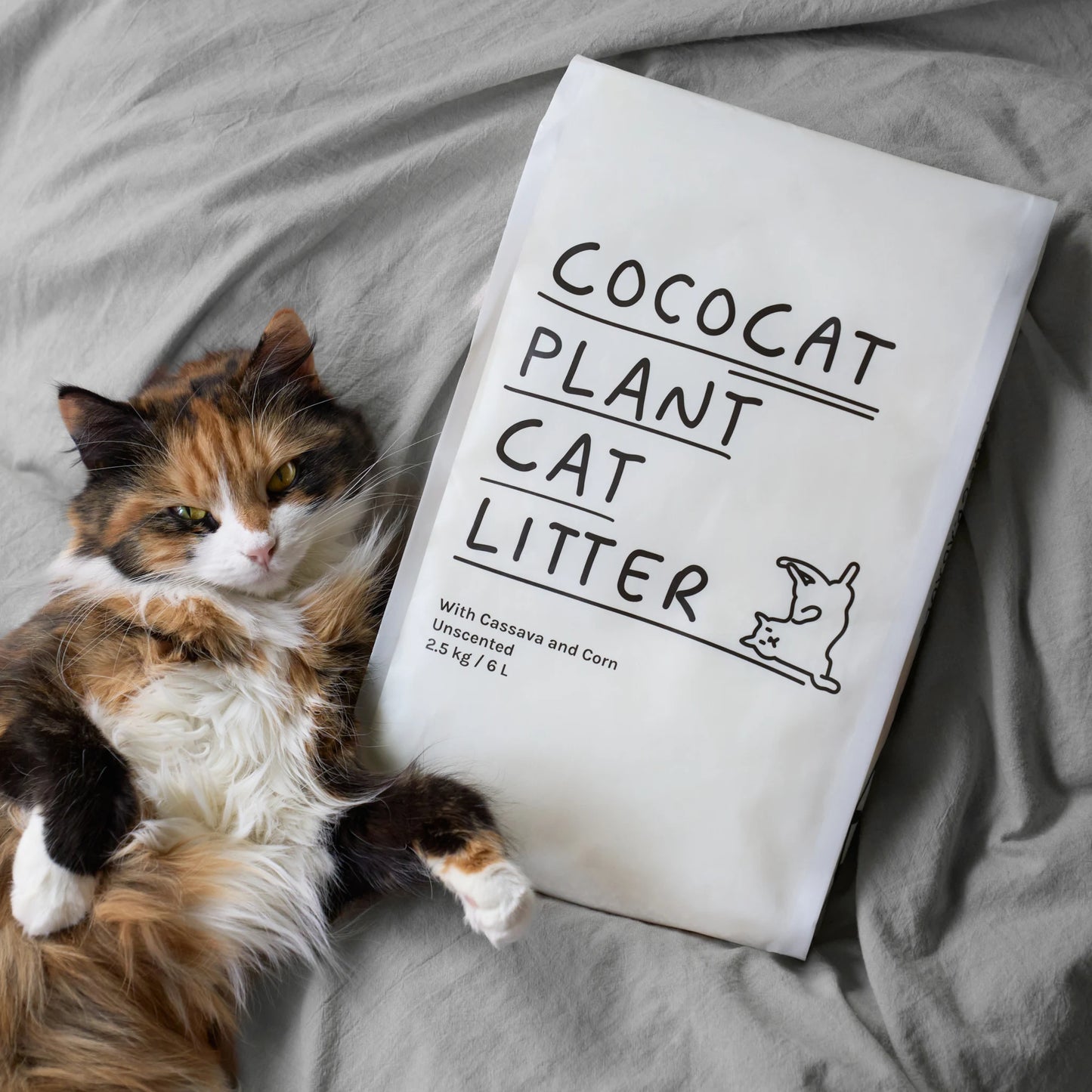 Non-Stick & Unscented Plant-Based Cassava Cat Litter | Biodegradable & Flushable