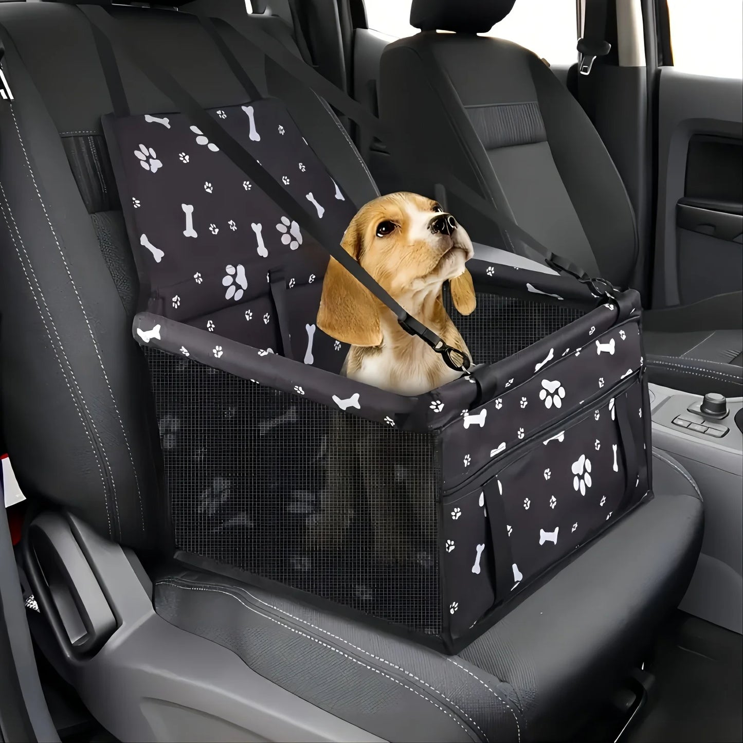 Stable Quick-Release Dog Car Seat Basket with Breathable Mesh Sides 10