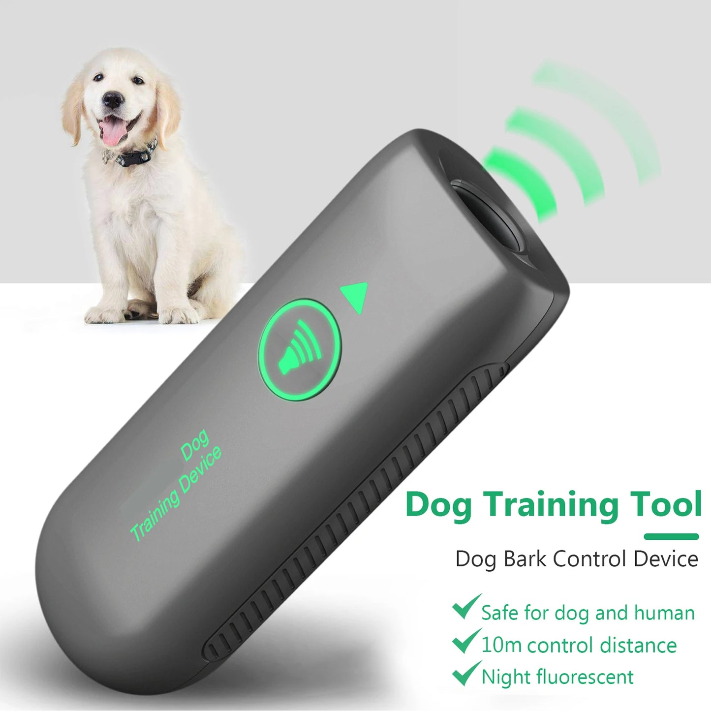 Compact Handheld Ultrasonic Dog Bark Controller with 10m Range | USB-C Rechargeable 9