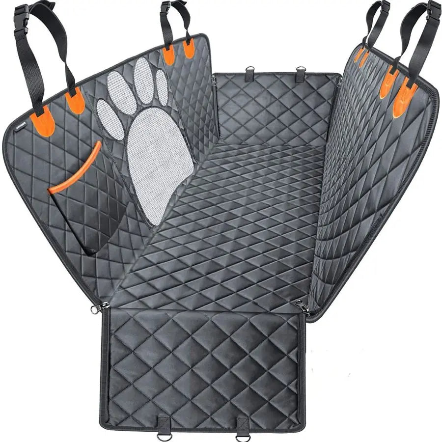 Heavy-Duty & Waterproof Back Seat Dog Car Seat Cover with Mesh Window 1