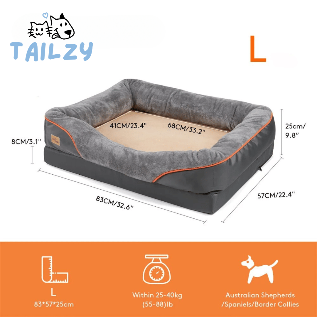 Extra-Large Orthopedic Memory Foam Dog Bed for Large Dogs