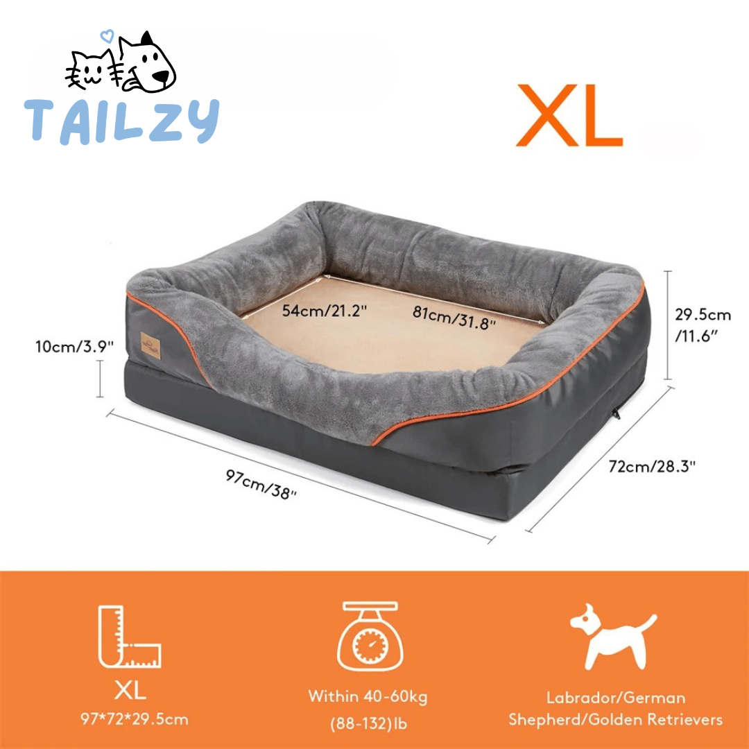 Extra-Large Orthopedic Memory Foam Dog Bed for Large Dogs