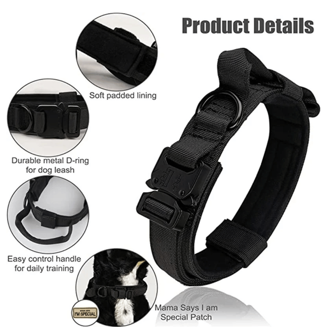 Heavy Duty Military-Style Tactical Dog Collar & Leash for Large & XL Dogs 25