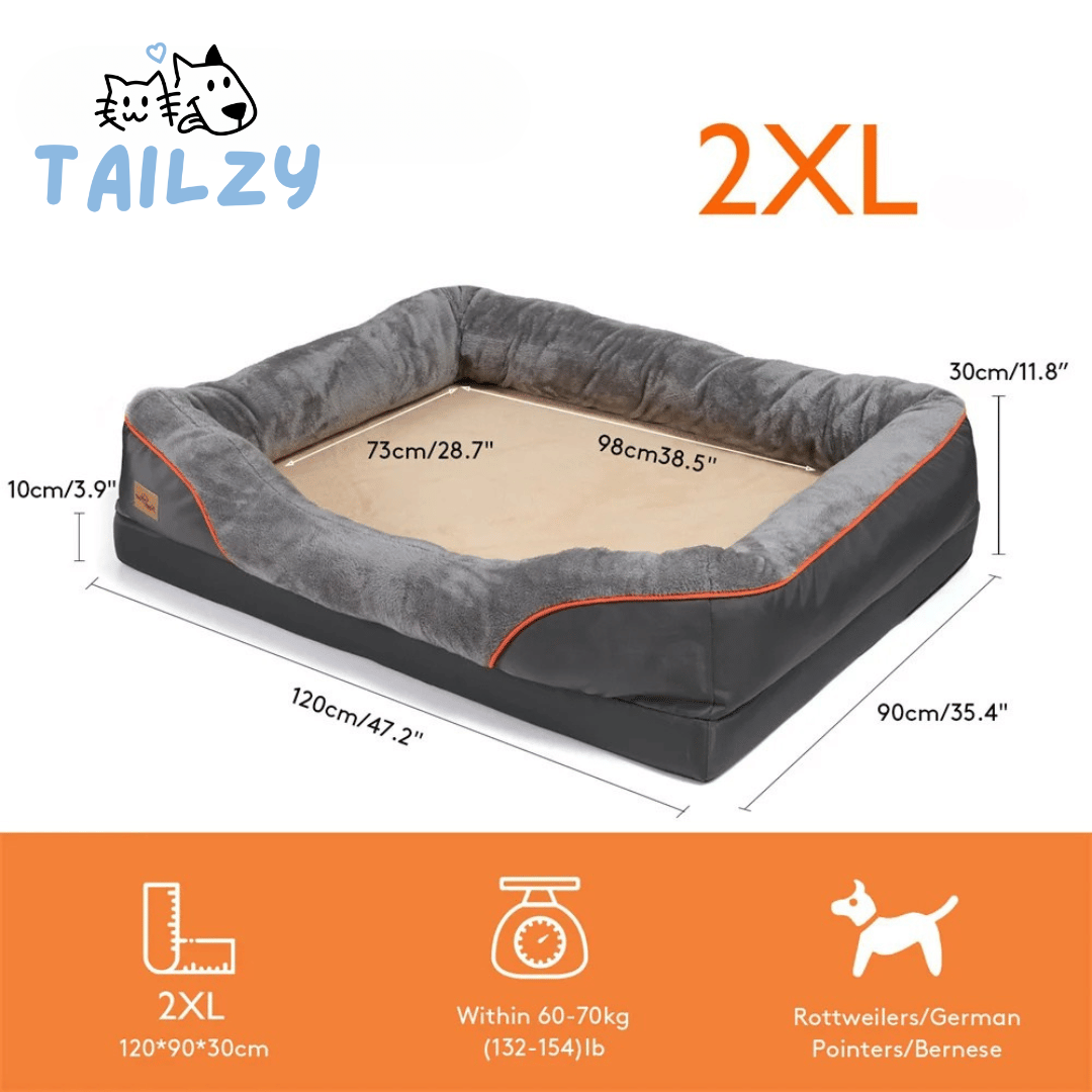 Extra-Large Orthopedic Memory Foam Dog Bed for Large Dogs