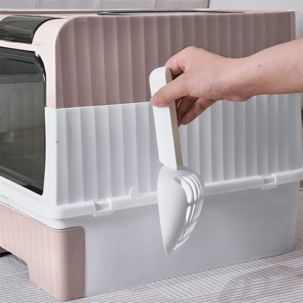 Enclosed Cat Litter Box with UV Sterilization, Pull-Out Tray & Double Entrance-Exit