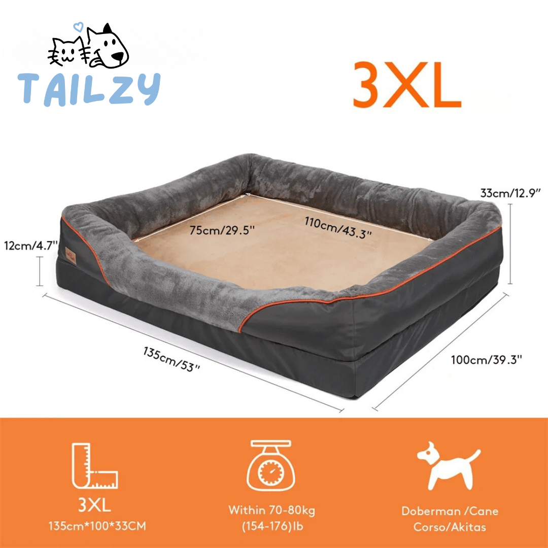 Extra-Large Orthopedic Memory Foam Dog Bed for Large Dogs