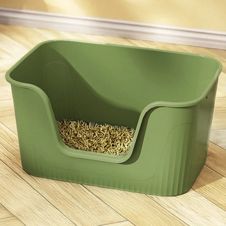 High-Sided Semi-Enclosed Cat Litter Box made from Durable Plastic | Scoop Included 4