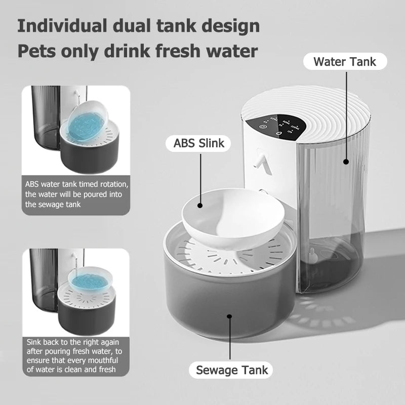 Automatic Cat Water Fountain with 3L Capacity & Low Noise | USB Rechargeable