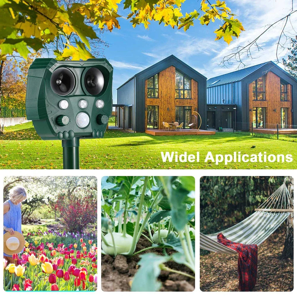 Solar-Powered Ultrasonic Animal Deterrent to Repel Birds, Rodents & Unwanted Cats From Your Garden 9