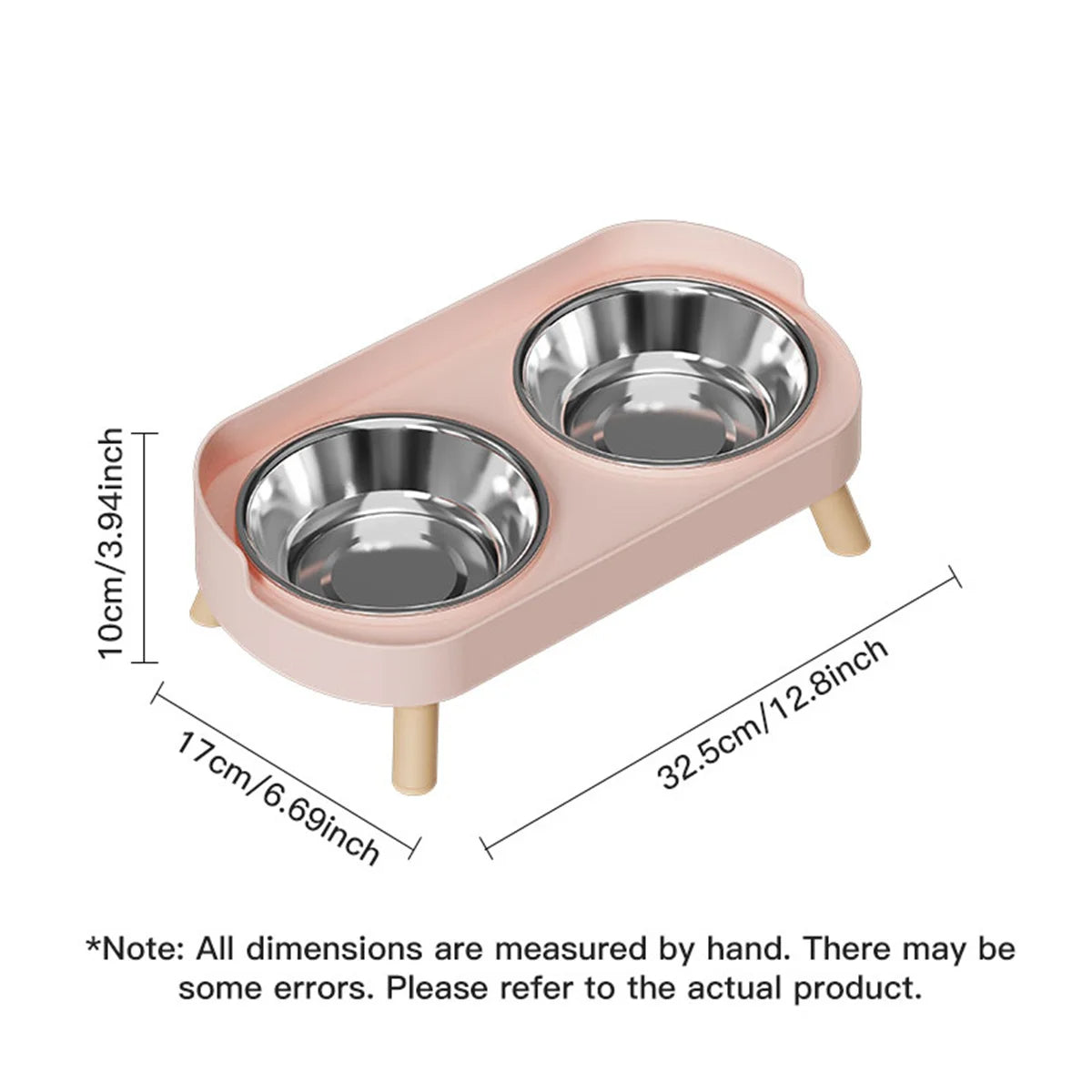 Raised Stand Stainless Steel Double Pet Food Bowls