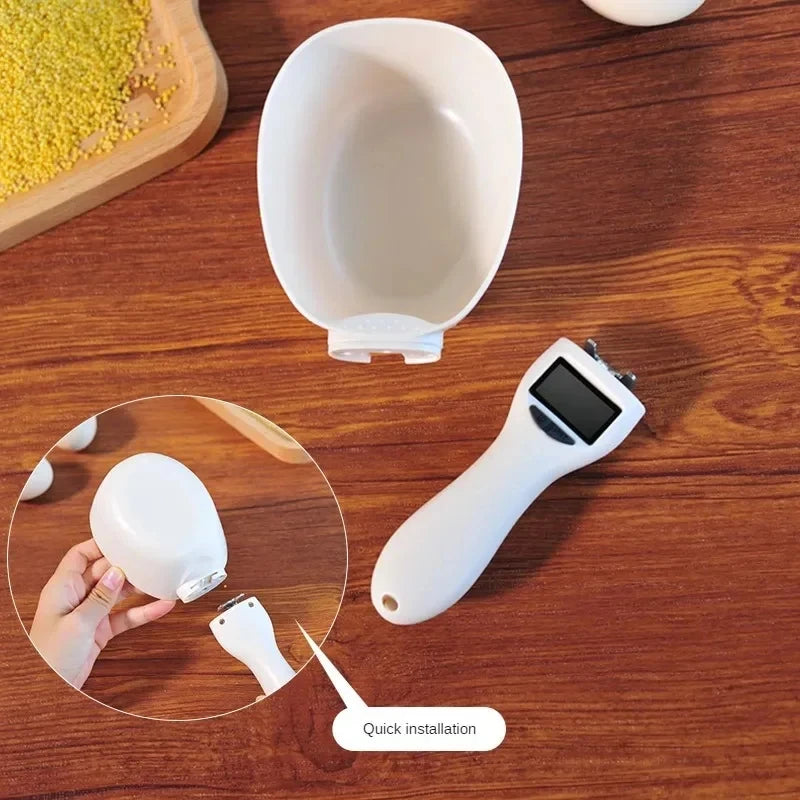 Digital Pet Food Measuring Scoop for Accurate Cat & Dog Food Portions up to 800g | LED Display 7