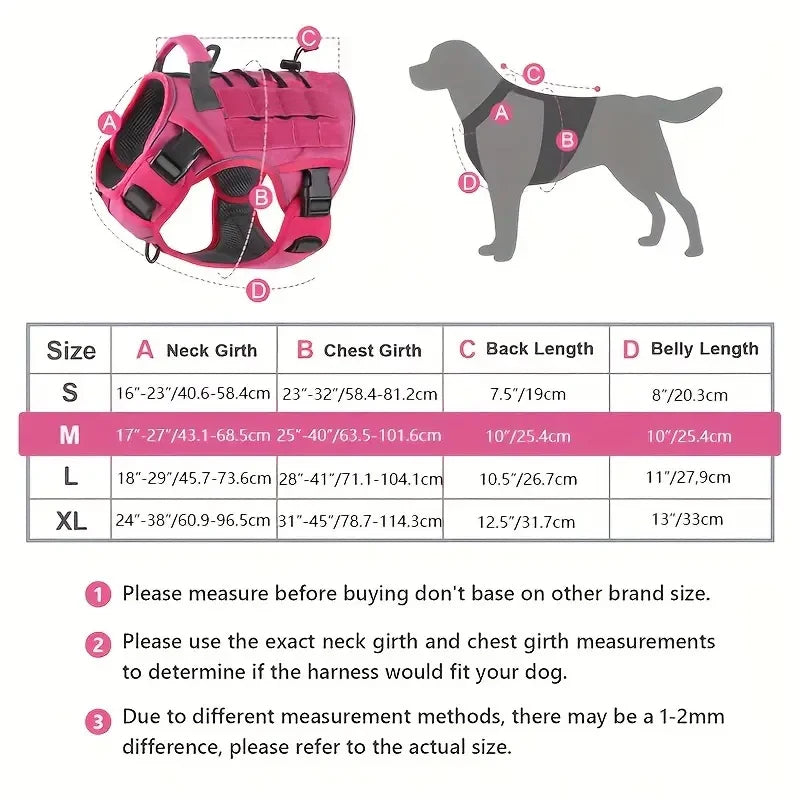Military-Style Dog Harness Tactical Vest with Handle & No-Pull Clip 10