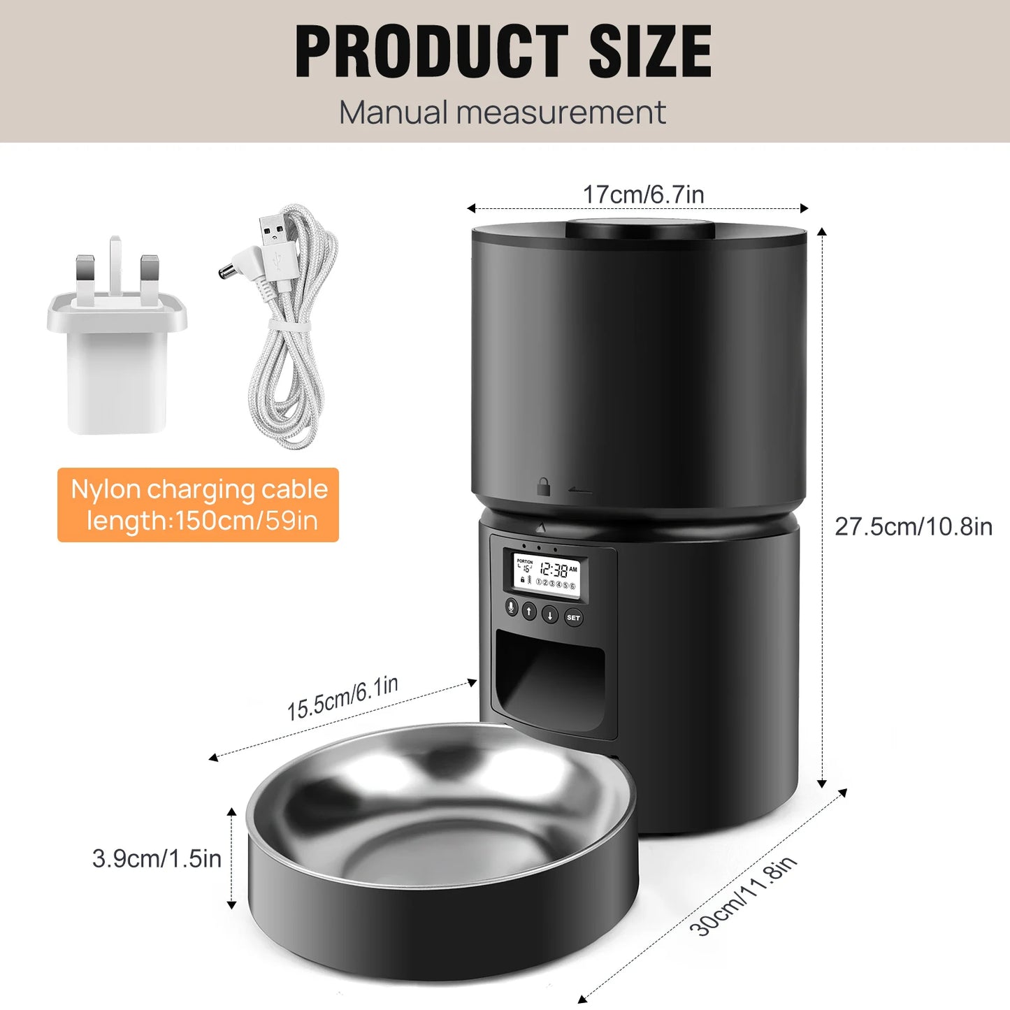 6-Meals Per Day Automatic Cat Feeder with Timer & Voice Recording 8