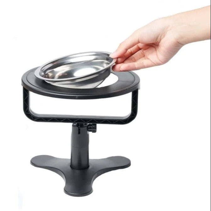 Adjustable Tilt & Height Raised Pet Bowl Stand with Stainless Steel Food Bowl 4