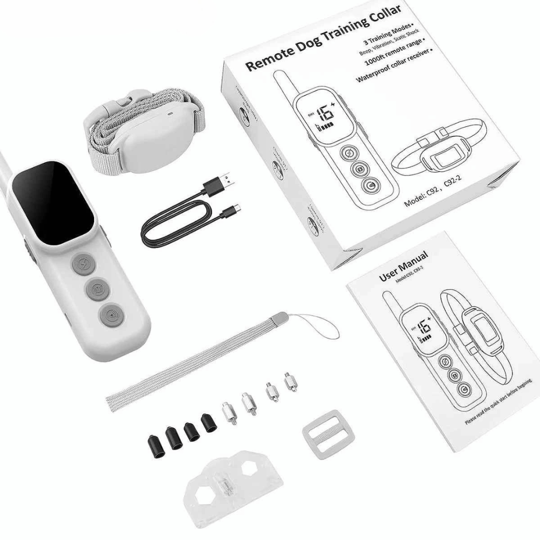 300m Dog Training Collar & Digital Remote Control with Safety Strap 12