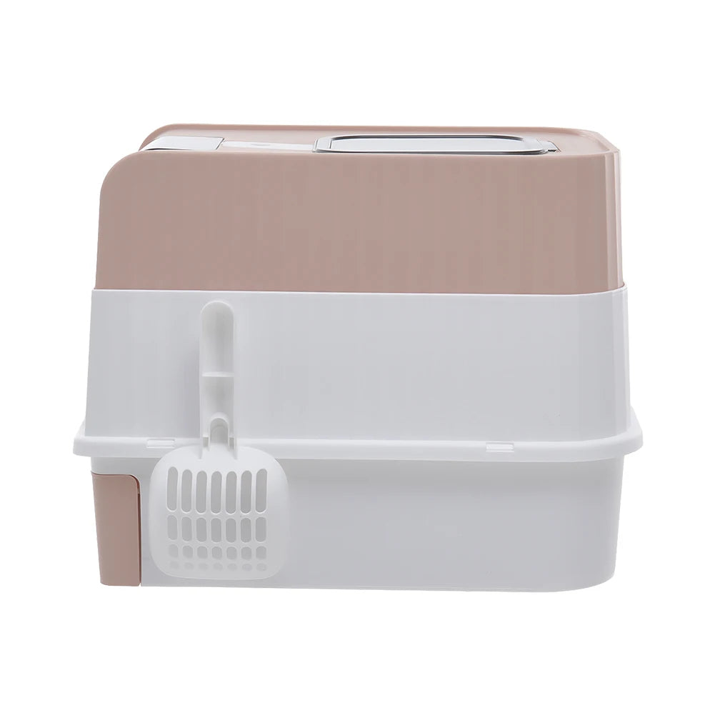 Enclosed Cat Litter Box with UV Sterilization, Pull-Out Tray & Double Entrance-Exit