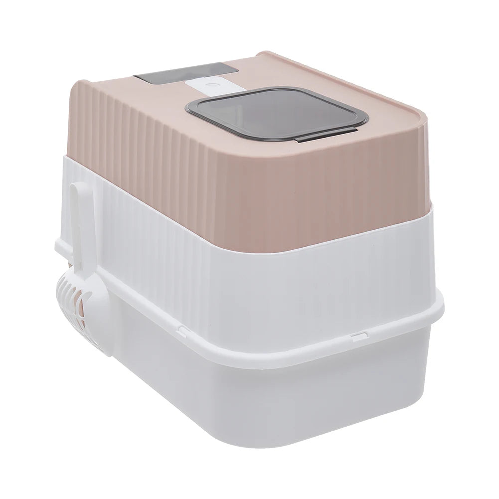 Enclosed Cat Litter Box with UV Sterilization, Pull-Out Tray & Double Entrance-Exit