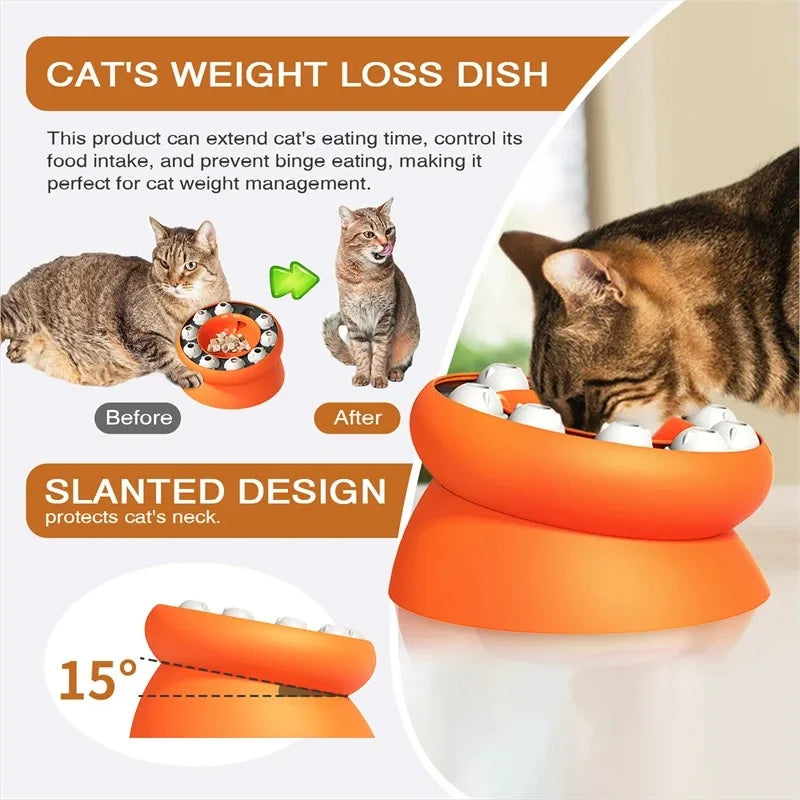 Multifunctional Slow Feeder Cat Puzzle Toy for Healthy Eating & Weight Loss