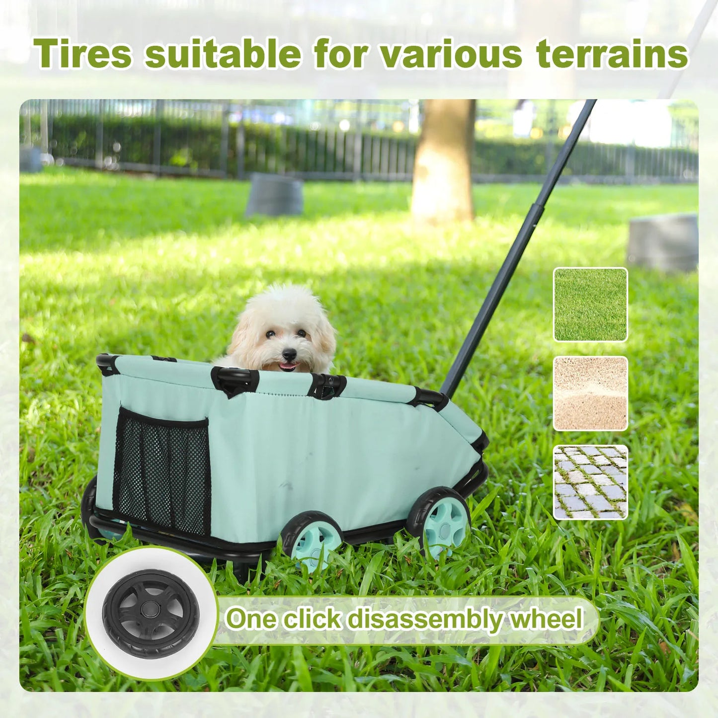 360° Rotating Pet Trolley for Small Dogs & Cats 9