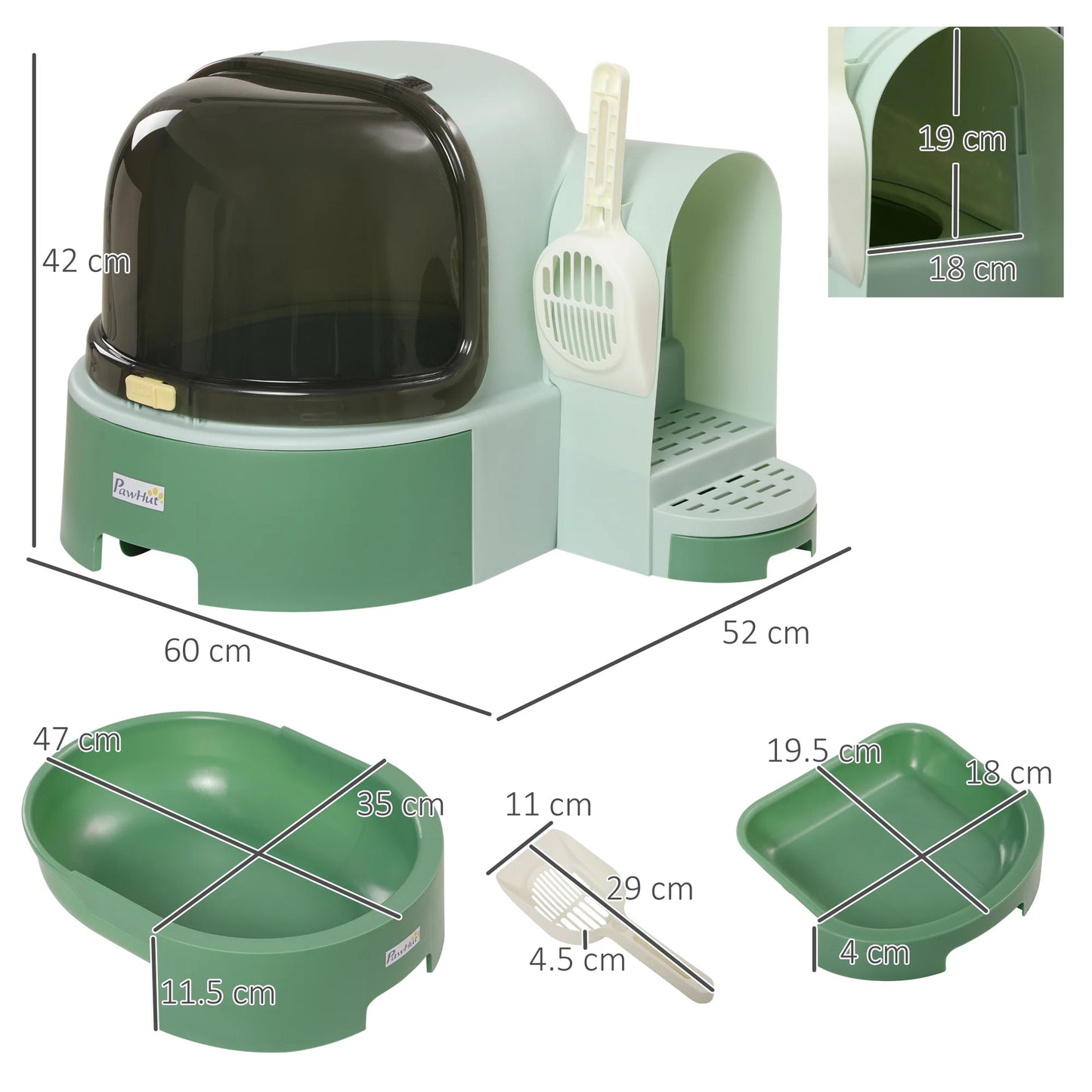 Flip-Cover Enclosed Cat Litter Box with Pull-Out Tray for Easy Cleaning